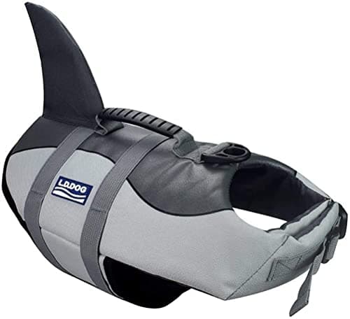 Image of Dog LifeJackets Shark Dog Lifejacket Buoyancy Aid Dog Saver Life Jacket Dog Swimming Vest Adjustable Life Jacket for Summer Swimsuit