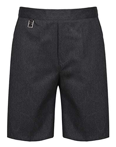 Image of Integriti UK Boys Pull On School Shorts Uniform Elasticated Pull Up - Ages 2-18y (NO ZIPS OR Hooks) Grey