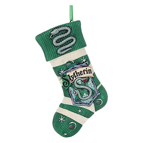 Image of Nemesis Now Officially Licensed Harry Potter Slytherin Stocking Hanging Ornament, Green