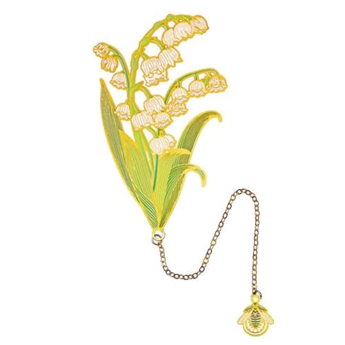 Image of Umimiss Lily of The Valley Gifts - Bookmarks for Women, Book Lover Gifts, Flower Bookmark, LAN Ling Flower Metal Art Bookmark Teacher's Day Gift for Book Lovers Friends Readers Graduation Gifts