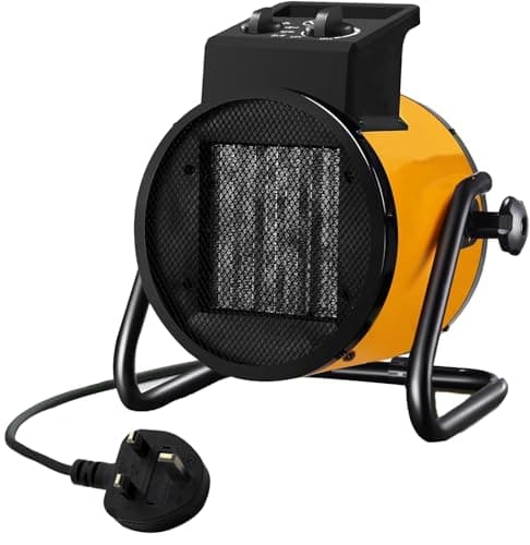 Image of Electric Ceramic PTC Fan Space Heater 3 Settings & Adjustable Thermostat 2KW & 3KW Home office Workshop (2KW Ceramic Heater)