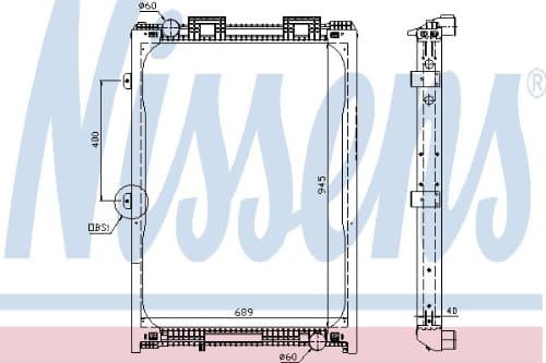 Image of Nissens 62870A Radiator, engine cooling