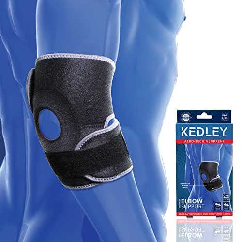 Image of Kedley Elbow Support for Arthritis, Tennis Elbow Pain, Epicondylitis Pain, Golfers & Gym Elbow Pain - Neoprene Elbow Strap for Upper Elbow Strain Relief - Elbow Brace with Adjustable Strap