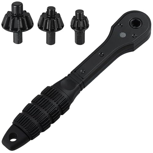 Image of Dual Head Ratchet Drill Chuck Key, 10mm & 13.5mm Reversible Ratcheting Wrench, Black Heavy Duty Carbon Steel Anti-Slip Chuck Key Replacement for Electric Cordless Bench Drill Power Tools (10mm/13.5mm)