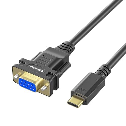 Image of OIKWAN USB-C to Serial Adapter, 6FT RS232 DB9 Female Converter Cable, FTDI Chip, Compatible with Windows, Mac, Linux, Type C Device, Industrial Applications, Data Communication