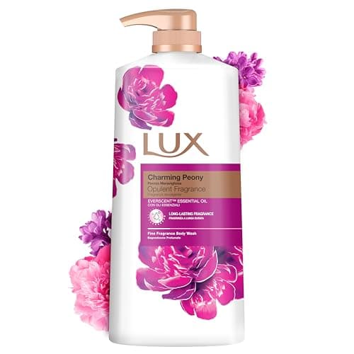 Image of LUX Charming Peony Body Wash with Orange Oil - Men's & Women's Aromatic, Long-Lasting Fine Fragrance Shower Gel, Nourishing Body Cleanser, Aromatic Fragrance Bath Soap - Pack of 1, 1L