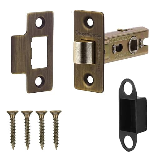 Image of Decoranddecor 2.5 Inch Tubular Mortice Latch for Internal Doors, Fire Rated - 1 Pack - 44 mm Back Set - 64 mm Overall Length - Antique Brass