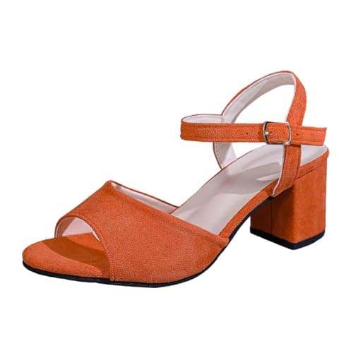 Image of Generisch Women's European and Retro Foreign Trade Large Size Hollow Lightweight Soft Sole Casual Shoes Sandals, orange, 9 UK