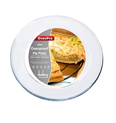 Image of Dunlevy Ovenproof Plate Glass Pie Plate for Baking 25cm Transparent Glass Pie Tart Flan Baking Plate Oven to Tableware Plate Dish (1 Piece)