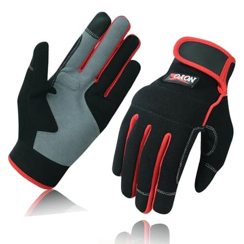 Image of Swift Wear Work Gloves Mechanics Hand Protection Tradesman Farmer's Gardening DIY Builders Safety Gloves (Red, XL)