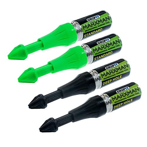Image of Marxman Green Standard x2 Chalk Black Deep x2 Marking Pen Hole Marking Tool Set