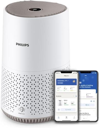 Image of Philips Air Purifier 600 Series, Ultra-quiet and energy-efficient, For allergy sufferers, HEPA filter removes 99.97% of pollutants, Covers up to 44m2, App control, White (AC0650/20)