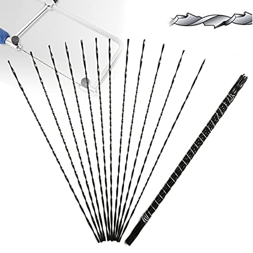 Image of Fret Saw12 Fret Saw Blades, Fine Fretsaw Blades with Spiral Teeth for Precise Cutting of Straight or Curved Contours | Spiral Fret Saw Blades for Wood, Plastic and Metal(01) (05)