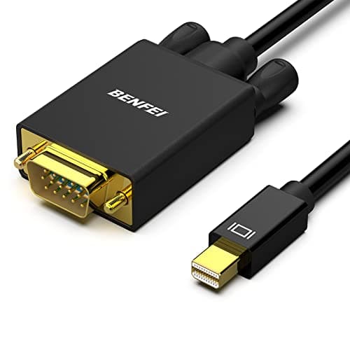 Image of BENFEI Mini Displayport to VGA Cable, 1.8M Thunderbolt to VGA Gold-Plated Cord Compatible for MacBook Air 2010-2017, MacBook Pro 2010-2015,Mac Mini 2010-2014, Surface pro 1/2/3/4