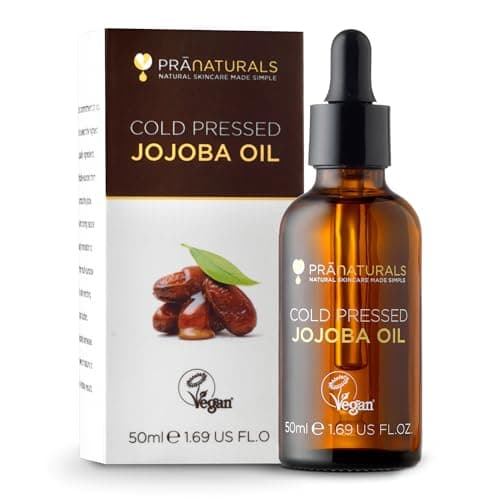 Image of PraNaturals Pure Cold-Pressed Jojoba Oil 50ml — Organic Facial Oil for Face, Hair & Skin — Lightweight Moisturiser for All Skin Types — Rich in Vitamin E — Vegan & Cruelty-Free Carrier Oil for Body