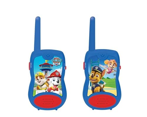 Image of Lexibook, Paw Patrol, Walkie-Talkies 200m, Communication Game for Children, 2 Communication Channels, Belt Clip, Battery Operated, Blue/Red, TW12PALXB