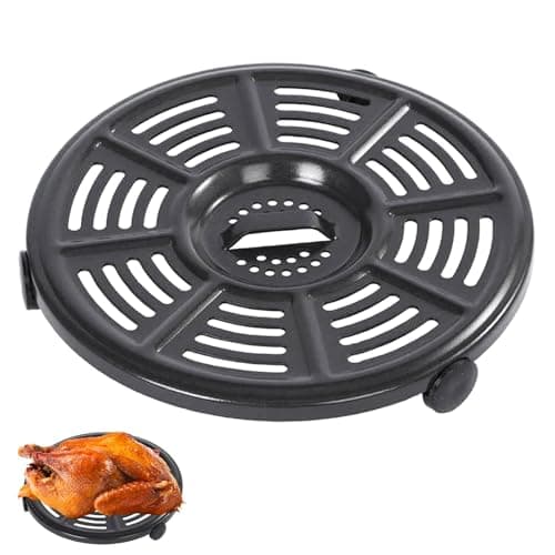 Image of Air fryer Accessories for Ninja AF100UK 3.8L 4 in 1 AF160UK 5.2L 6 in 1 AF150 Air Fryer, 8.2'' Round Food Grade Air Fryer Grill Pan Crisper Plate Replacement Parts Tray Rack, Dishwasher Safe