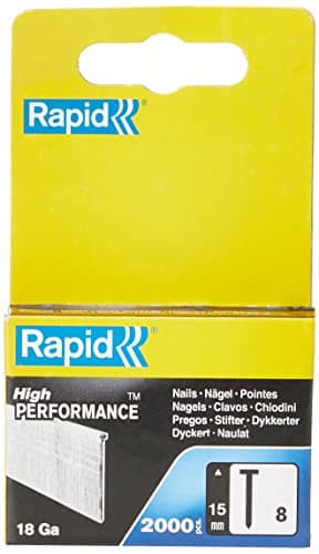 Image of Rapid High Performance No. 8 Galvanised Steel Brad Nails, Length: 15 mm, 5000811, Pack of 2000