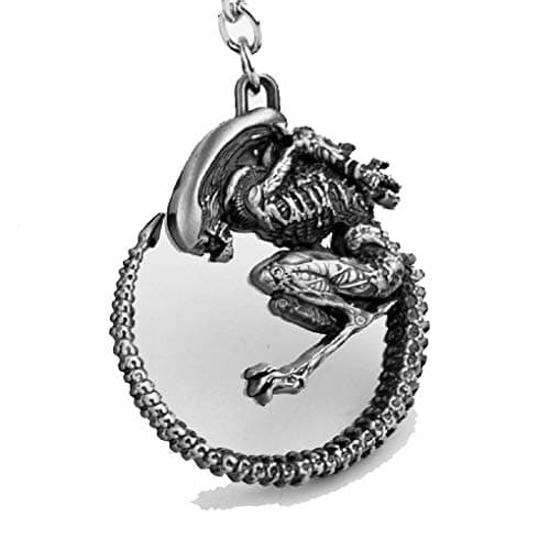 Image of Alien vs Predator Alien Character 3D Silver Metal Keychain Keyring Silver