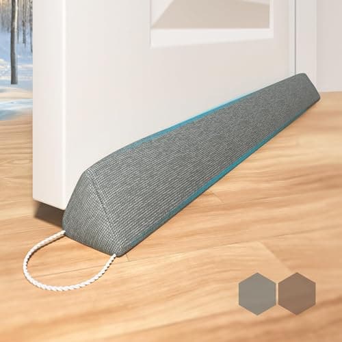 Image of HIZH Heavy Under Door Draft Excluder, 35.4" Draft Stopper, Suitable For Doors & Windows, Increased Sound Insulation & Windproof, With Pull Ring For Easy Storage, Gray