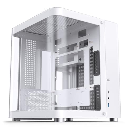 Image of Jonsbo TK-1 2.0 Micro-ATX Case PC White - Mini-Tower with Dual Chamber Design, Tempered Glass, 240mm Radiator Holder and USB-C