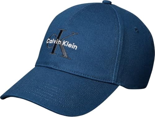 Image of Calvin Klein Men’s Embroidered Baseball Cap, Blue (Insignia Blue), One Size