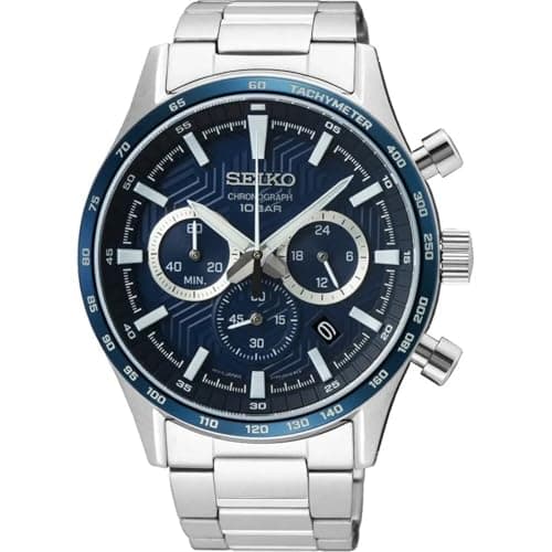 Image of Seiko Men's Analogue Quartz Watch with Stainless Steel Bracelet SSB445P1, Silver, siliver, Strappy