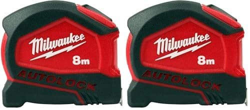 Image of Milwaukee 4932464664 932464664 Autolock Tape Measure 8m (Width 25mm) (Metric Only) (Pack of 2)