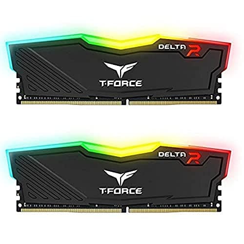 Image of TEAMGROUP Team T-Force Delta RGB DDR4 Gaming Memory, 2 x 8 GB, 3200 Mhz, 288 Pin DIMM, Black