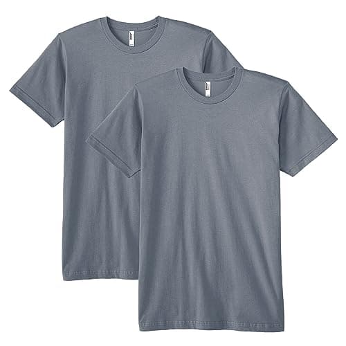 Image of American Apparel Men's Fine Jersey Crewneck Short Sleeve T-Shirt, 2-Pack, Asphalt, XL