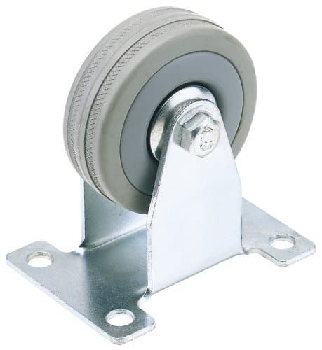Image of Draper 65477 70 kg 75 mm Diameter S.W.L Fixed Plate Fixing Rubber Castor by Draper