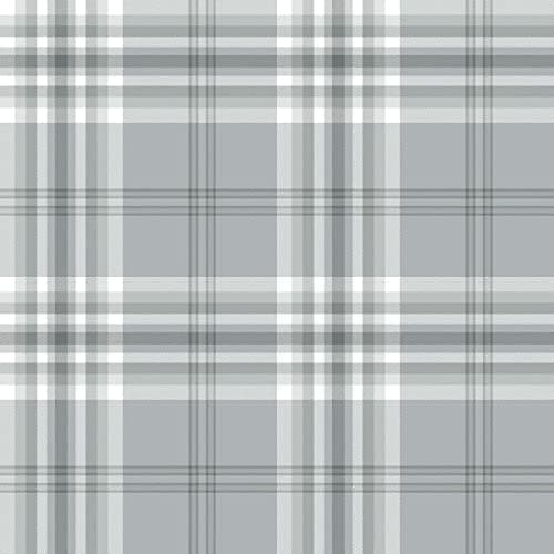 Image of Catherine Lansfield Kelso Check Wallpaper Silver Grey