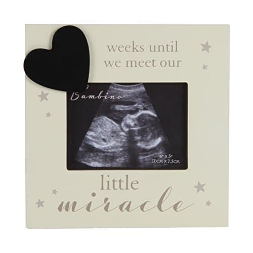 Image of Bambino little miracle' Scan Sonogram Countdown Photo Frame '... weeks until we meet"