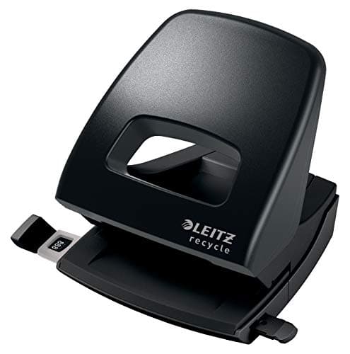 Image of Leitz Hole Punch, 30 Sheets, Guide Bar with Format Markings, 100% Recyclable, Eco Friendly, NeXXt Recycle Range, 50030095, Black