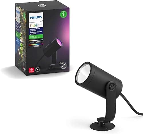 Image of Philips Hue Lily White and Colour Ambiance LED Single Spotlight Extension: Smart Outdoor Lighting for Garden, Works with Alexa, Google Assistant and Apple Homekit