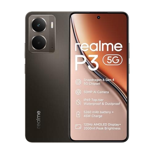 Image of realme P3 5G Mobile phone 12+512GB Smartphone, 120Hz Amoled Display IP69, 2000nit peak Brightness, 5260mAh 45W SUPEROOC Charge, Snapdragon 6 Gen 4, Jade Grey