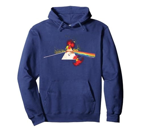 Image of Official Pink Floyd Liquid Prism Progressive Rock Band Music Pullover Hoodie, Adult Unisex, Navy Blue, XX-Large