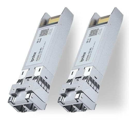 Image of ipolex 10G SFP+ Multimode LC Transceiver, 10GBase-SR Mini GBIC Module Compatible with Cisco SFP-10G-SR, Ubiquiti UF-MM-10G, TP-Link TXM431-SR, Meraki, Netgear etc. (MMF, 850-nm, 300 meters) 2-Pack