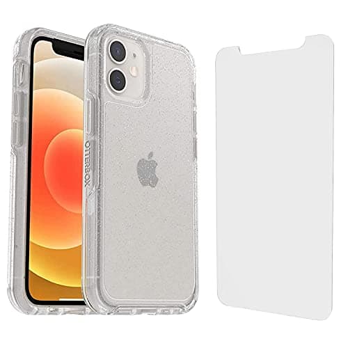 Image of OtterBox Symmetry Clear Series Case for iPhone 12 Mini with Screen Protector - Non-Retail Packaging - Stardust (Silver Flake/Clear)