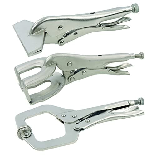 Image of Silverline Welding Clamp Set – 3 Piece, Heavy Duty Metal Clamps for Welding & Fabrication (245017)