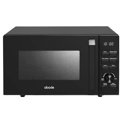 Image of Abode Digital Flatbed Microwave 20L 800W Black with Defrost & Reheat Functions, 5 Power Levels & 6 Auto Cook Settings, Clock & Timer AMFD2001B