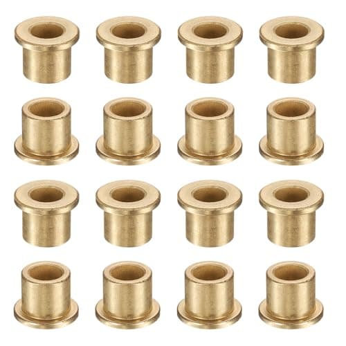 Image of sourcing map 16Pcs Flange Sleeve Bearings, 8mm Bore x 12mm OD x 12mm Length, Self-Lubricating Sintered Bronze Bushings