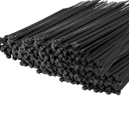 Image of Armpow 500PCS Cable Ties 300mm x 4.8mm Nylon Zip Ties Long Heavy Duty with 50lbs Tensile Strength Plastic Tie Wraps Self-Locking Nylon Wire Ties Wraps for Office, Household and Outdoor(Black)