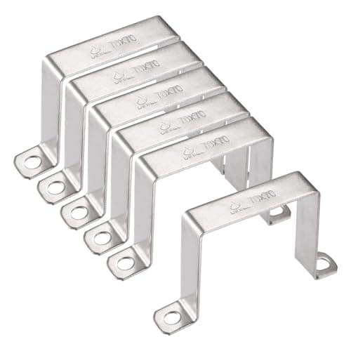 Image of TA-VIGOR 6Pcs U Shaped Connector Bracket, 70mm x 70mm Stainless Steel Bracket Stainless Steel Pipe Clamp, Heavy Duty Conduit Clamps for Door Closed Bar Holder Strut, Pipe Tube Wire Fixing