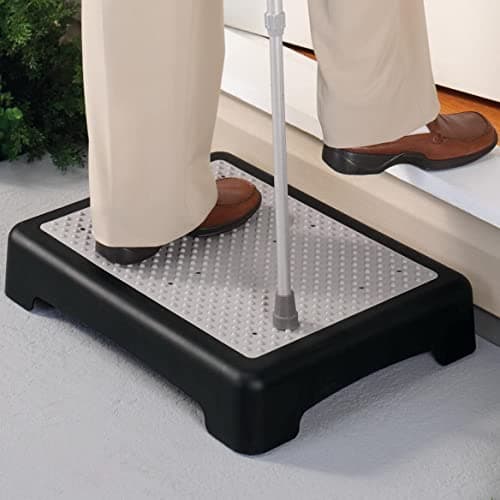 Image of Unibos Portable Indoor Outdoor Half Step Stool, Portable Step Riser for Elderly & Disabled, Antislip Half Step Door Step Up Platform for Stairs, Cars, Bed, Chair, Shower White