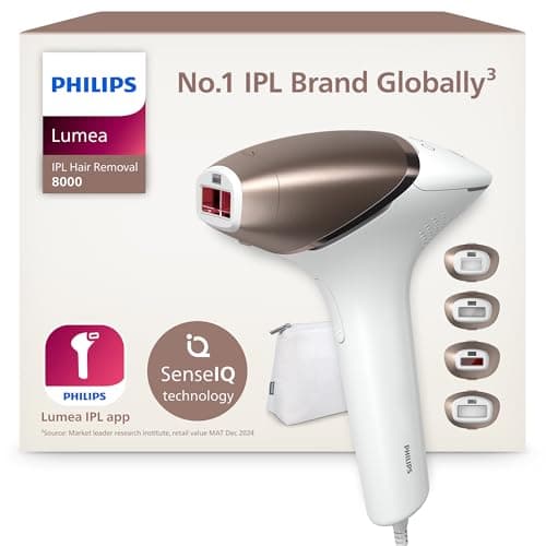Image of Philips Lumea 8000 Series, IPL Hair Removal Device, Laser Hair Removal Alternative, SenseIQ Technology, 4 Attachments for Body, Face, Bikini and Underarms, Model BRI948/00