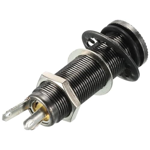 Image of CENPEK 2pcs Stereo Jack Socket, Guitar Accessories with 4 Pin Guitar Bass, 1/4 Inch Jack Socket Cylinder Input/Output Jacks (Black)