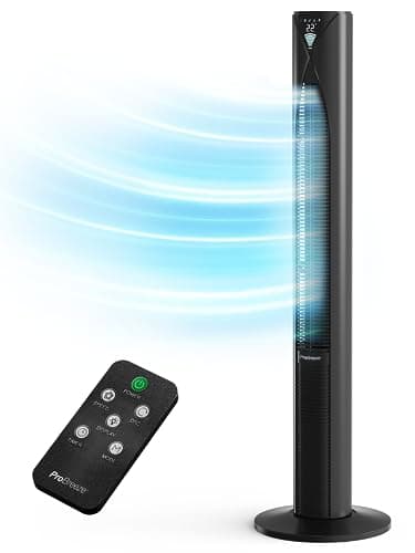 Image of Pro Breeze® 46" Ultra-Powerful Portable Tower Fan, Oscillating 45W Motor, 3 Cooling Fan Speeds, 4 Operational Modes and 12-Hour Timer for Home & Office Black