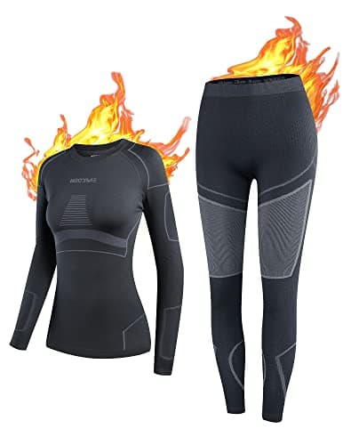 Image of NOOYME Thermal Base Layer Women, Ski Base Layers Women, Ladies Thermal Clothing & Leggings Quick Dry Thermal Underlayer Women Ladies Thermal Underwear Set