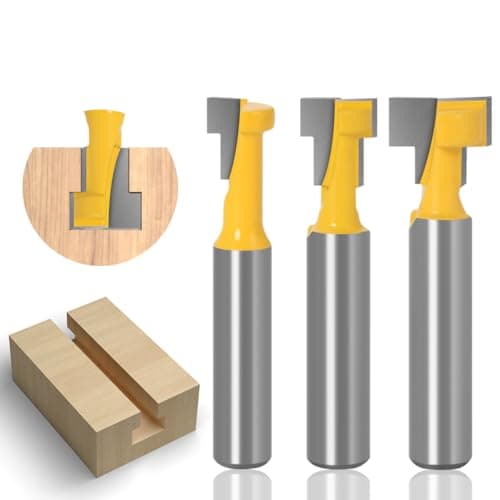 Image of 3 Piece 8mm Shank Keyhole Router Bit Set Slot Cutter T-Slot Hanging Moulding Tool for Woodwork Frames